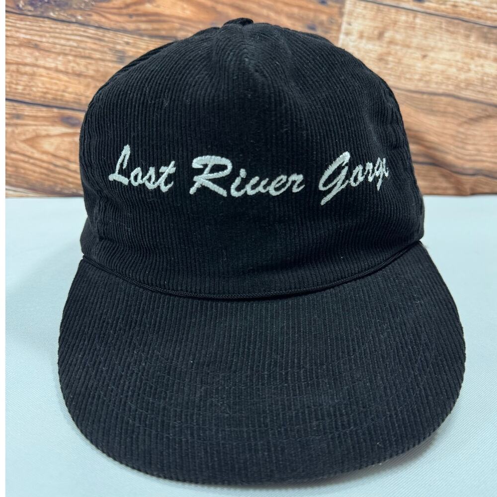 Last River Gorge Corduroy Black Hat Adjustable Snapback